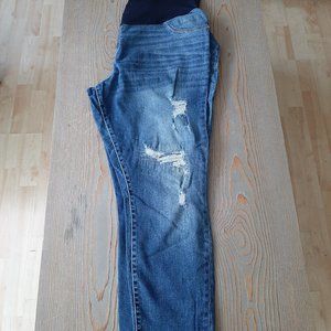 Liz Lange Maternity Distressed XL Ankle Length Skinny Jeans